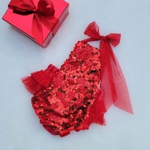 Handcrafted 18-24 months girl Christmas Romper NEW!!